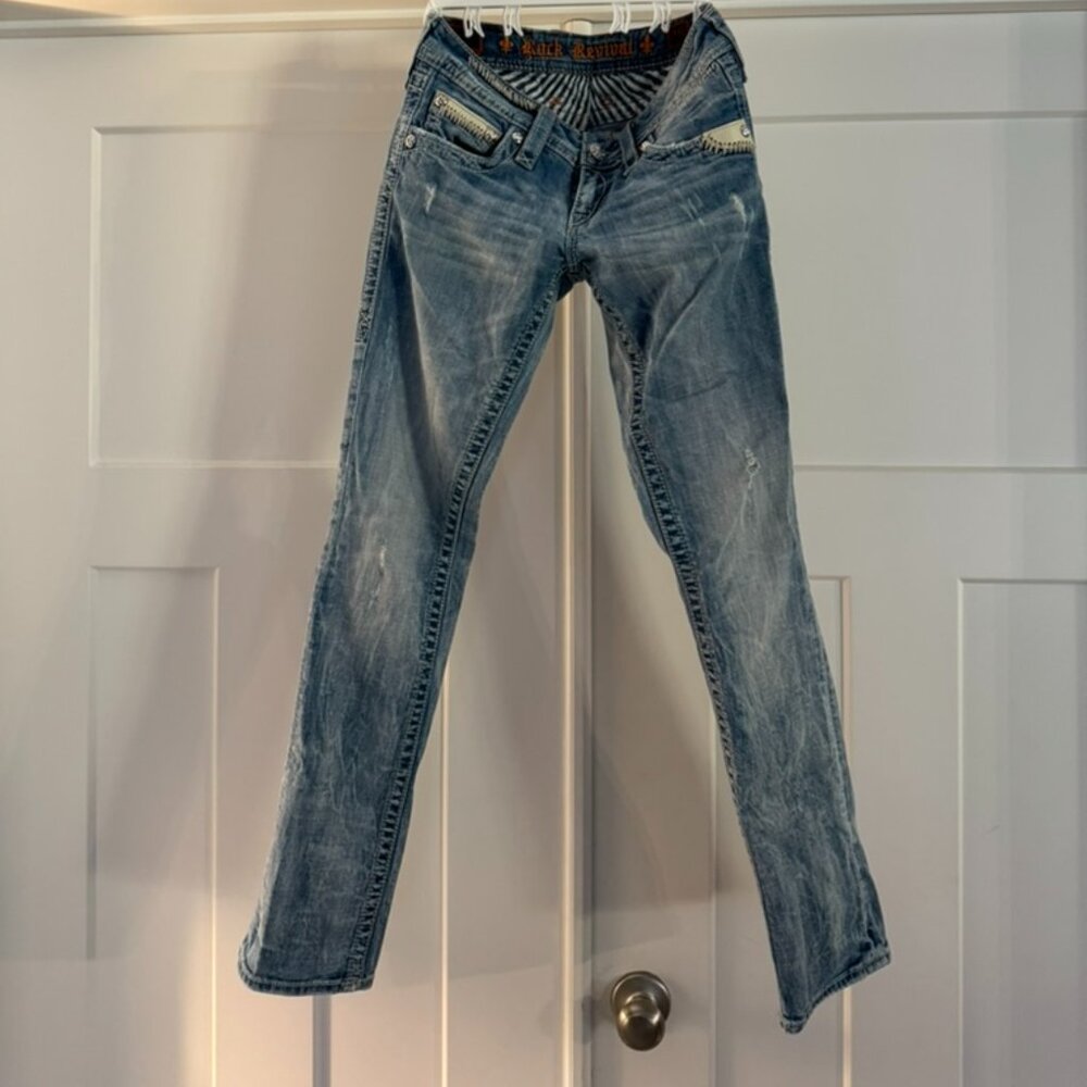 Buckle - Rock Revival Karlie Straight Jeans | Embellished Pockets | Size 26